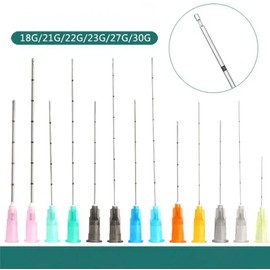 10x Packs Micro Blunt Single-Use with Pilot Disposable Ultra-fine Stainless Steel Dispensing Accessories for Face and Body Lifting, Firming, Lab Supplies, Individually Sealed (21g 70mm)