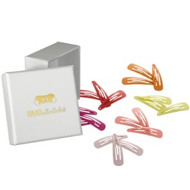 HAARallerliebst Hair Clips (18 Pieces | Summer Vibes | 5 cm) with Box for Storage (Box Colour: White)