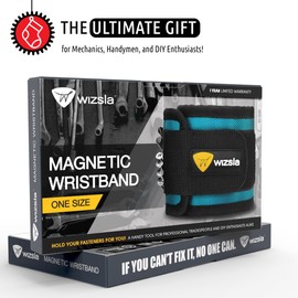 WIZSLA Magnetic Wristband with Strong Magnets for Holding Screws, Tools - Christmas Gift Idea for Handyman, Mechanic, Construction Worker - Cool Stocking Stuffers for Dad, Husband, Boyfriend