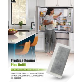 Urnqowuy 2 Pack FRPAPK2RF PureAir PK-2 Produce Keeper Plus Refills Fit for FRIGIDAIRE Gallery Models GRMC2273BF GRMC2273BD GRMG2272BF, Activated Carbon Produce Keeper Air Filter