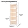 BOMEI PACK Beige Hanging Wardrobe Closet Organizer Shelves with 5