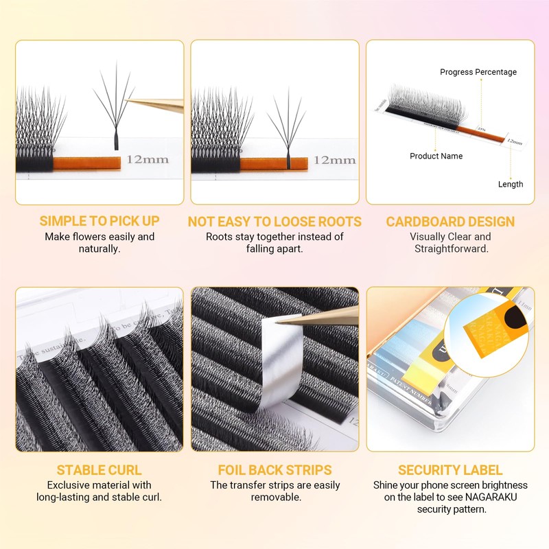 NAGARAKU 5D W Shape Eyelash Extension VERSION 3.0 lash Supplies