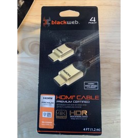 Blackweb Premium Certified 4K ULTRA HD HDMI 4' Foot Cable HDR 18 Gbps Free Ship