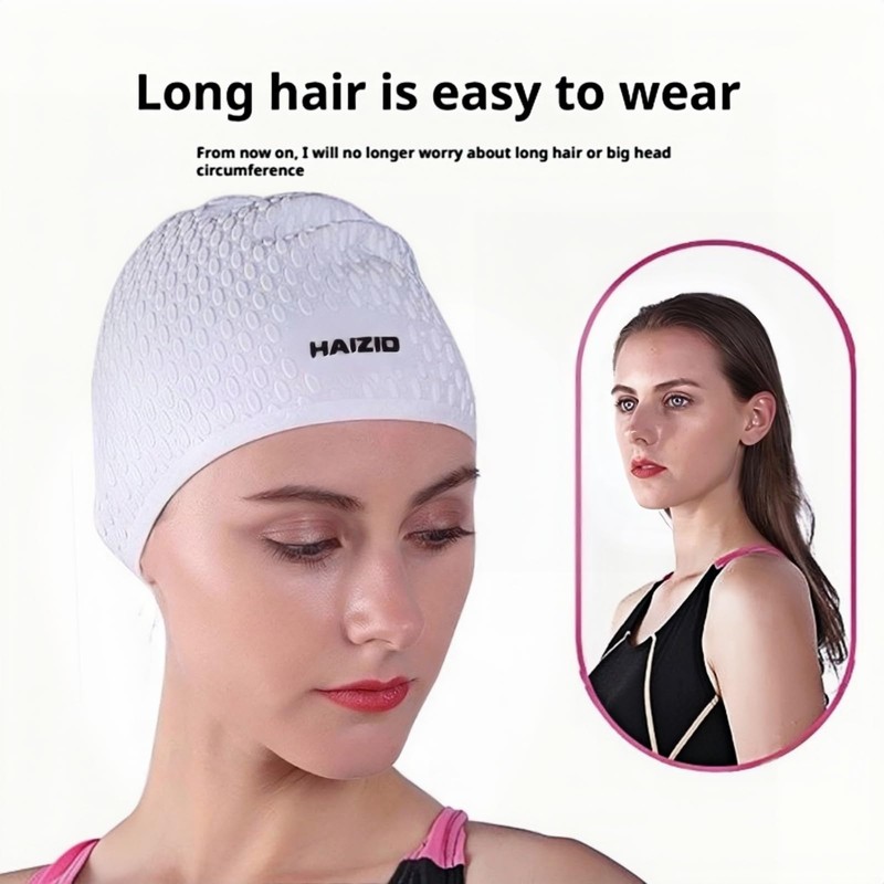 Silicone Swim Cap for Men Women - Comfortable Bathing Cap