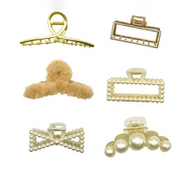 Noguez. Pinzas para Cabello, Juego de 6 Pinzas Antideslizantes para Pelo, Accesorios para Peinados, Pinzas de Pelo para Mujeres, Claw Clips.