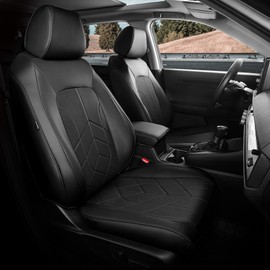 FEINEPRO for Honda CRV Seat Covers Custom Fit 2017-2022 EXL EX LX Sport,Touring,Hybrid - Luxury Waterproof Leather Car Seat Covers Full Set - Black
