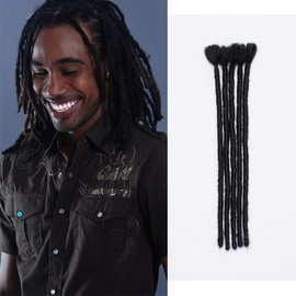 12" Dreadlocks Extensions For Women Men Braiding Hair Extension 5PCS Dread Lock Synthetic Crochet Twist Hairpiece Soft - Dark Black