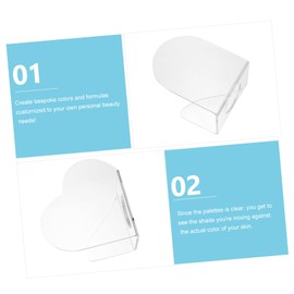 BIUDECO Salon Handheld Makeup Palettes 2pcs Acrylic Makeup Mixing Palettes Color for Make Up