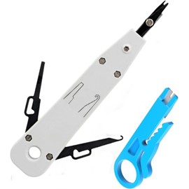 IUSOT PunchDown Tool for Krone, Professional Punch Down Tool for RJ45 Socket Cat5/Cat6/Ca7 & Telephone Cable Impact Terminal Insertion Tools with Wire Stripper Combo