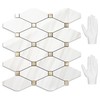 STICKGOO 10 Sheets Peel and Stick Backsplash, Polished Dolomite PVC