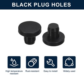 uxcell 20 Pieces Black Rubber Stopper, J8 Waterproof Plug Holes for 8mm / 0.31" Hole