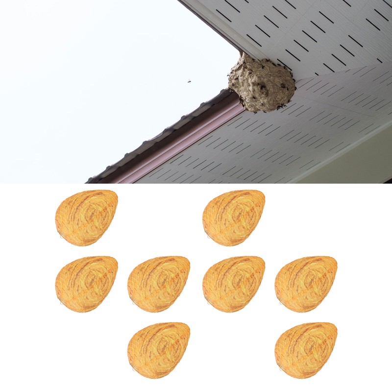 8 Pack Wasp Nest Decoy Effective Deterrence Hanging Fake Wasp