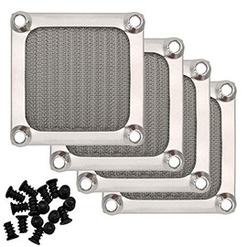 60mm Computer Case Fan Filter Grills with Screws, Aluminum Frame Ultra Fine Stainelss Steel Mesh, Silver Color - 4 Pack