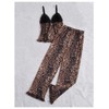 GORGLITTER Women's 2 Piece Cheetah Leopard Mesh Pajama Set Bow