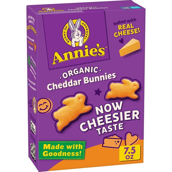 Annie's Homegrown Cheddar Bunnies Baked Snack Crackers 7.5 oz (Pack of 12)
