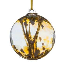 Sienna Glass 10cm Pastel Gold Wedding Spirit Ball – Handcrafted Mouth-Blown Glass Ornament – Gift Boxed Decoration for Weddings, Anniversaries, Windows, Gardens, Memorials, Home Decor