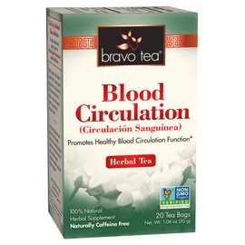 BRAVO TEAS&HERBS Blood Circulation Herbal Tea, Caffeine Free, 20 Count