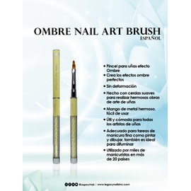 Legacy Nails Professional OMBRE NAIL ART BRUSH - Creates the perfect ombre effects. Non-deformation. Made with soft bristles to perform beautiful nail masterpieces.