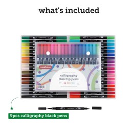 Incraftables Dual Tip Markers Set 36 Colors. Multicolor Calligraphy Pens for Beginners & Professional. Calligraphy Markers for Writing, Drawing & Lettering. Best Assorted Brush Tip & Fine Line Markers