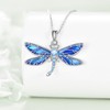 LUHE Dragonfly Necklace Gifts 925 Sterling Silver Blue Dragonfly Pendant