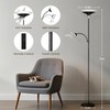 SIBRILLE Upgraded 2-in-1 Torchiere Floor Lamp, Dimmable Standing Lamp with