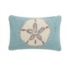 Peking Handicraft Nautical Beach Sand Dollar Hooked Pillow - 8"