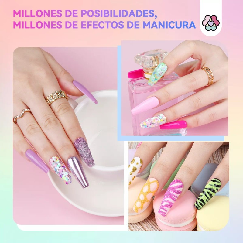 Saviland Polvo De Espejo Mágico Efecto Espejo Metálico 49pcs