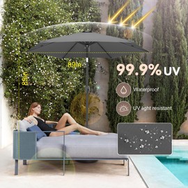 AckMizz 7.5" Outdoor Patio Umbrella - Table Umbrella Waterprool UV Protection, Sombrillas de Patio with Push Button Tilt&Crank, Sun Umbrella for Pool, Porch, Garden, Deck, Backyard(Anthracite)