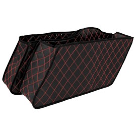 HCmotorku Motorcycle Drop-in Saddlebag Carpet Liners Fits for Harley Touring Models Road King Road Glide Road King Electra Street Ultra Glide Classic 1993-2013 Red Thread