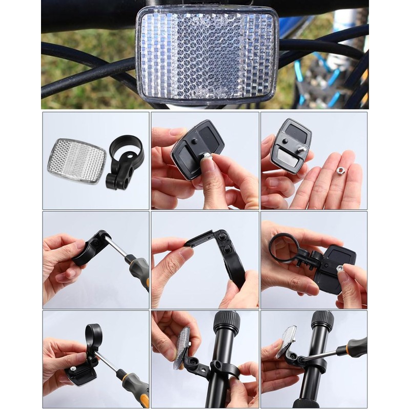 HSIXHAF Bicycle Reflectors Front and Rear, 7 Pieces Bicycle Reflector