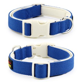 Plutus Pet Cotton Dog Collar, Heavy Duty Collar with Soft Padding, Adjustable and Comfortable for Small Medium and Large Dogs, Royal Blue, S