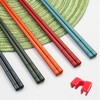 Chopsticks and Chop Stick Helpers 5 Pairs Set, Plastic Hinges