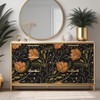 VEELIKE Black Floral Peel and Stick Wallpaper Boho Orange Floral