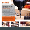 NordWolf 7-Piece HSS Brad Point Stubby Wood Drill Bit Set