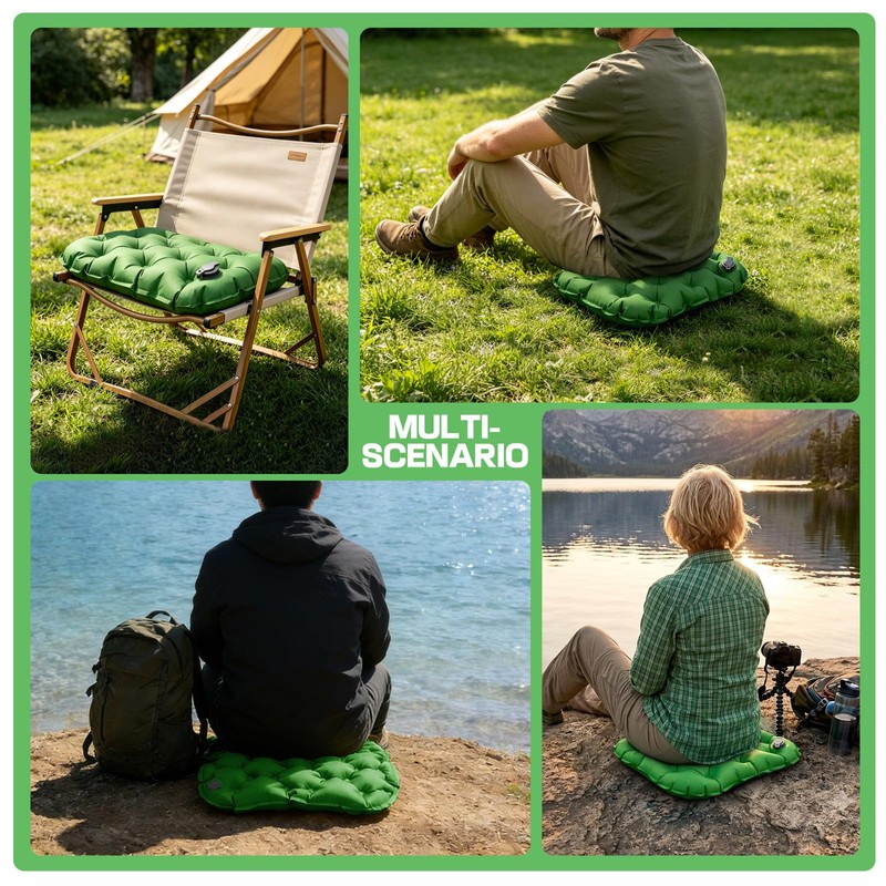 2 Pack Inflatable Seat Cushion, Lightweight Foldable Portable Chair Pad