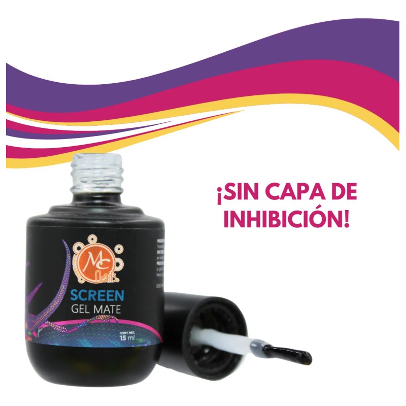 Mc Screen Gel Top Mate Finish Uv Para Uñas. Mc