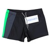 Aquarti Men's Short Swimming Trunks with Side Stripes, Black /