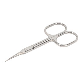Tijeras para Cortar Cutículas de Manicura, Curva Fina, Acero Inoxidable Plateado