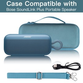 for Bose SoundLink Plus Portable Speaker Hard Protective Case, Portable Travel Case with Shoulder Strap (Blue Dusk Case) - co2CREA