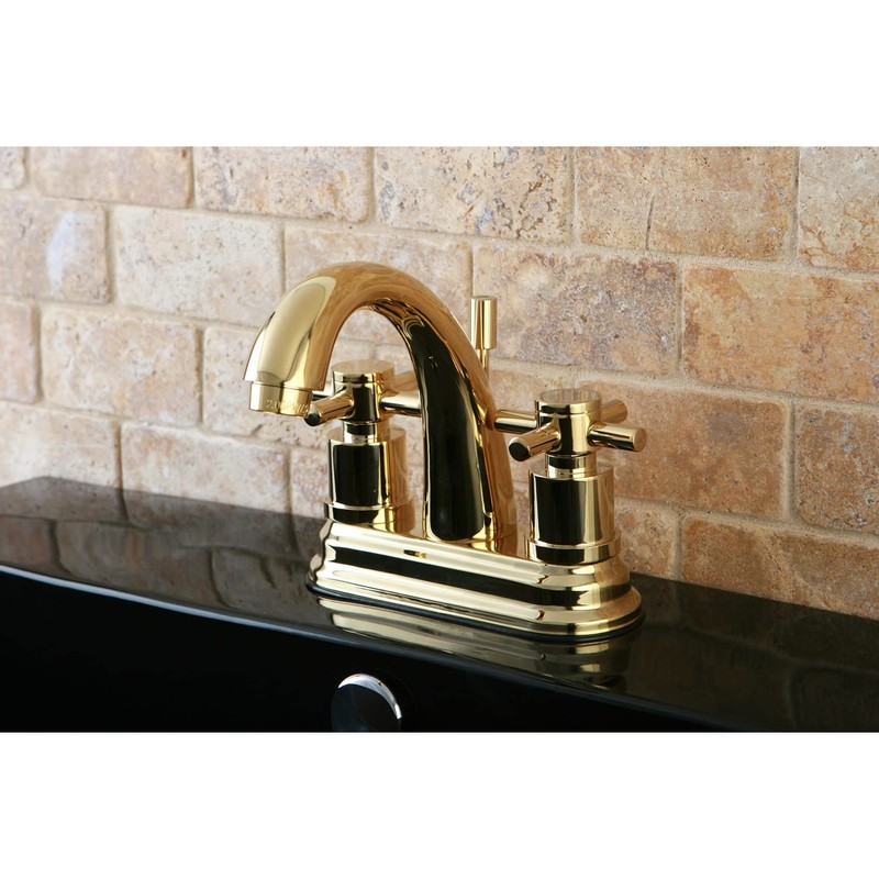 Kingston Brass KS8612DX 4 in. Centerset Bathroom Faucet, Polished Brass
