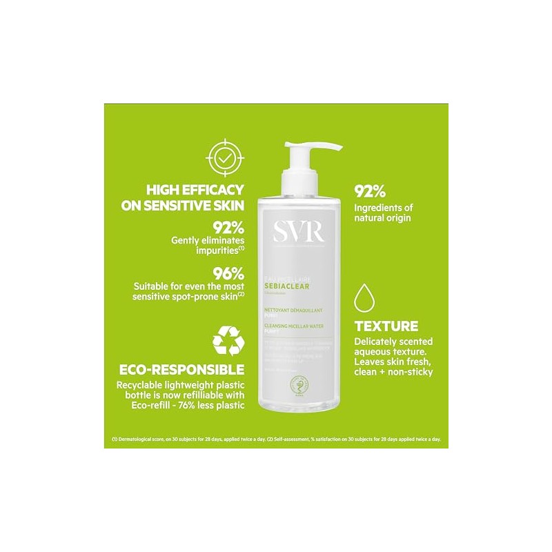 SVR Sebiaclear Eau Micellaire Agua Micelar para Piel Grasa y