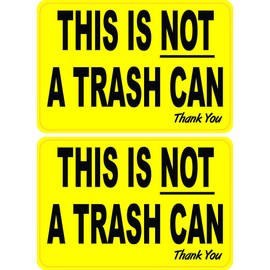 StickerTalk This is Not a Trash Can Vinyl Stickers, 1 Sheet of 2 Stickers, 3 inches by 2 inches Each