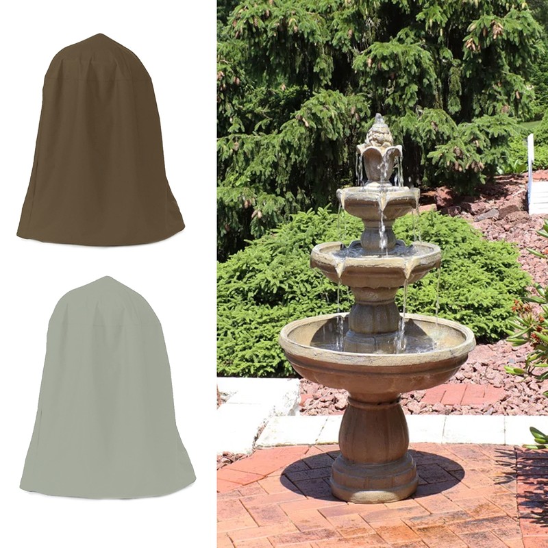 Garden Fountain Statue Protective Cover Silver Coated Oxford Cloth Waterproof
