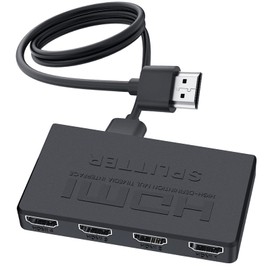 LENGSIDA HDMI Switch Mini Splitter/Convertidor 1x4, Ultra HD 4K x 2K, 1 Entrada 4 Salidas, Amplificador Switcher Hub, Soporte 3D 1080p,Incluye Cable HDMI 4K