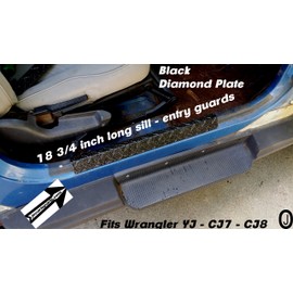 Fits Jeep CJ-7 & Wrangler YJ Entry Guard Black Diamond Plate 18 3/4"