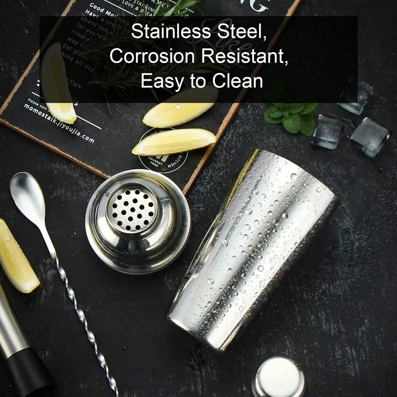 Sosayet Cocktail Shaker Set, 10-Piece Stainless Steel Cocktail Set with