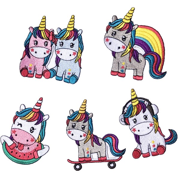 Patches for Iron-On Children Pack of 5 Unicorn Sew-On Patches DIY Clothing Iron-On Patches Iron-On Patches
