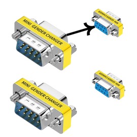 LNHCAW db9 Connector Null Modem Adapter，9-Pin Serial vga Adapter RS232 db9 Gender Changer,for Computer and Industrial Device Data Transfer(M-F (2P))