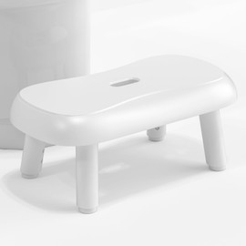 BIGCOW Adjustable Height Toilet Stool, Non-Slip & Easy to Clean, Promotes Healthy Defecation Posture, Reduces Constipation & Hemorrhoids, 6.7-9 inches, White