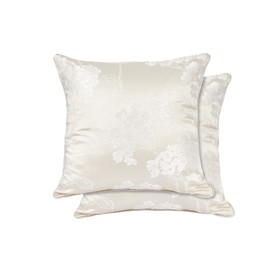 Emma Barclay Blossom - Jacquard Cushion Cover in Cream - 17x17 (43x43cm)